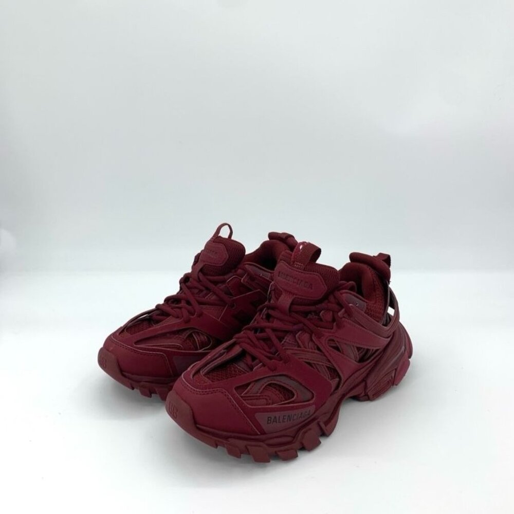 Balenciaga Track Sneakers Mens Size 9 Burgundy Mesh & Rubber Chunky Sole Athleti - Picture 1 of 7
